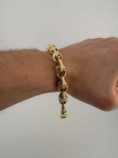 9ct Gold Tulip Bracelet 7.9" 11MM 35.35G