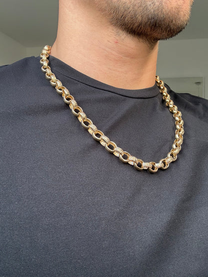 9ct Gold Belcher Chain 24.6" 10mm 73.75g