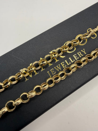 9ct Gold Belcher Chain 22.5" 7mm 38.5g