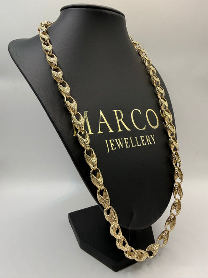 9ct Gold Tulip Chain 26" 8mm 62.8g