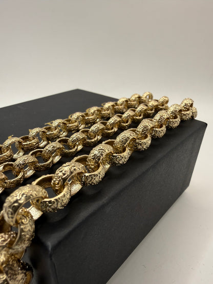 9ct Gold Belcher Bracelet 6.5" 8.5mm 16.4g