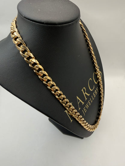 9ct Gold Curb Chain 22" 10mm 124.49g