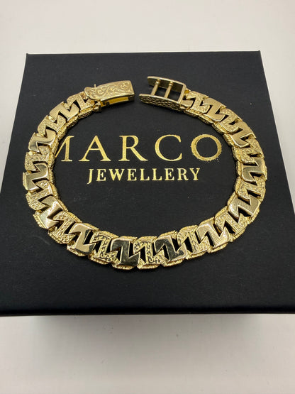 9ct Gold Mariner Link Bracelet 8.5" 10mm 28.61g