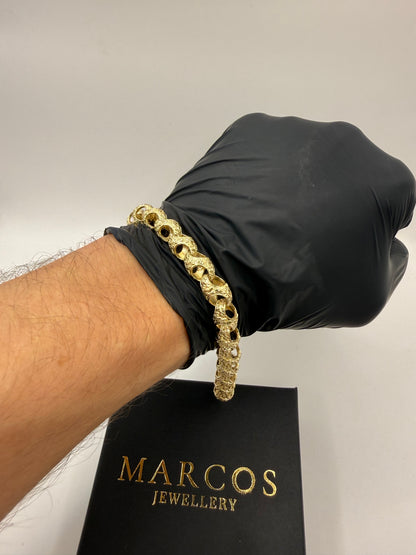 9ct Gold Acorn Bracelet 8" 10mm 35.4g