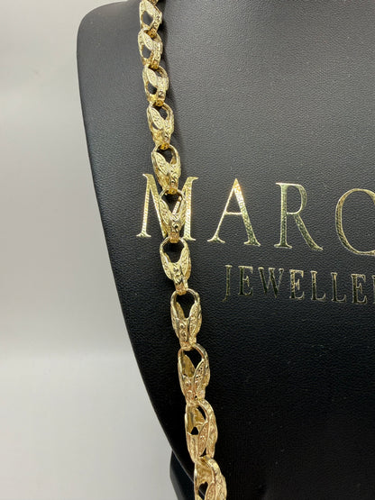 9ct Gold Tulip Chain 25.75" 8mm 59.46g