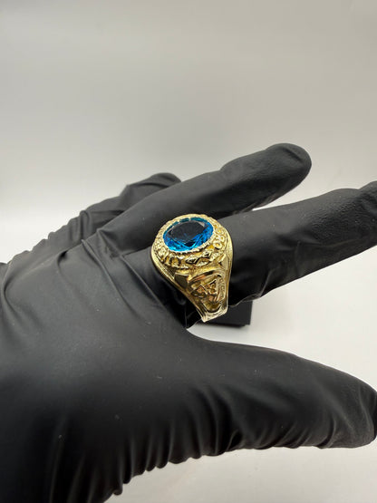 9ct Gold Blue College Ring Size Y 11g