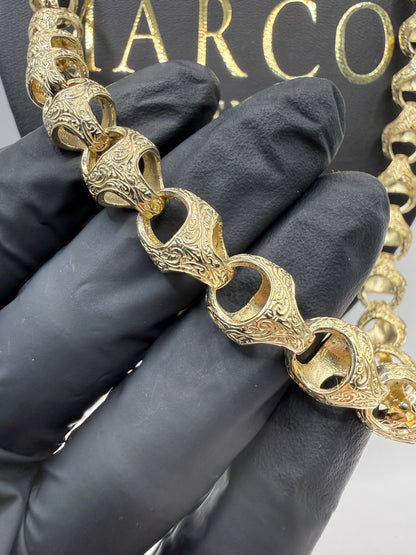 9ct Gold Acorn Chain 24.25" 10mm 76.6g