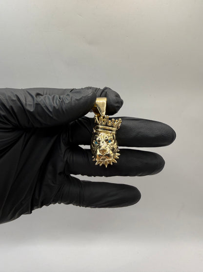 9ct Gold Bulldog Head Pendant 2" 19mm 9mm bale 12.1g