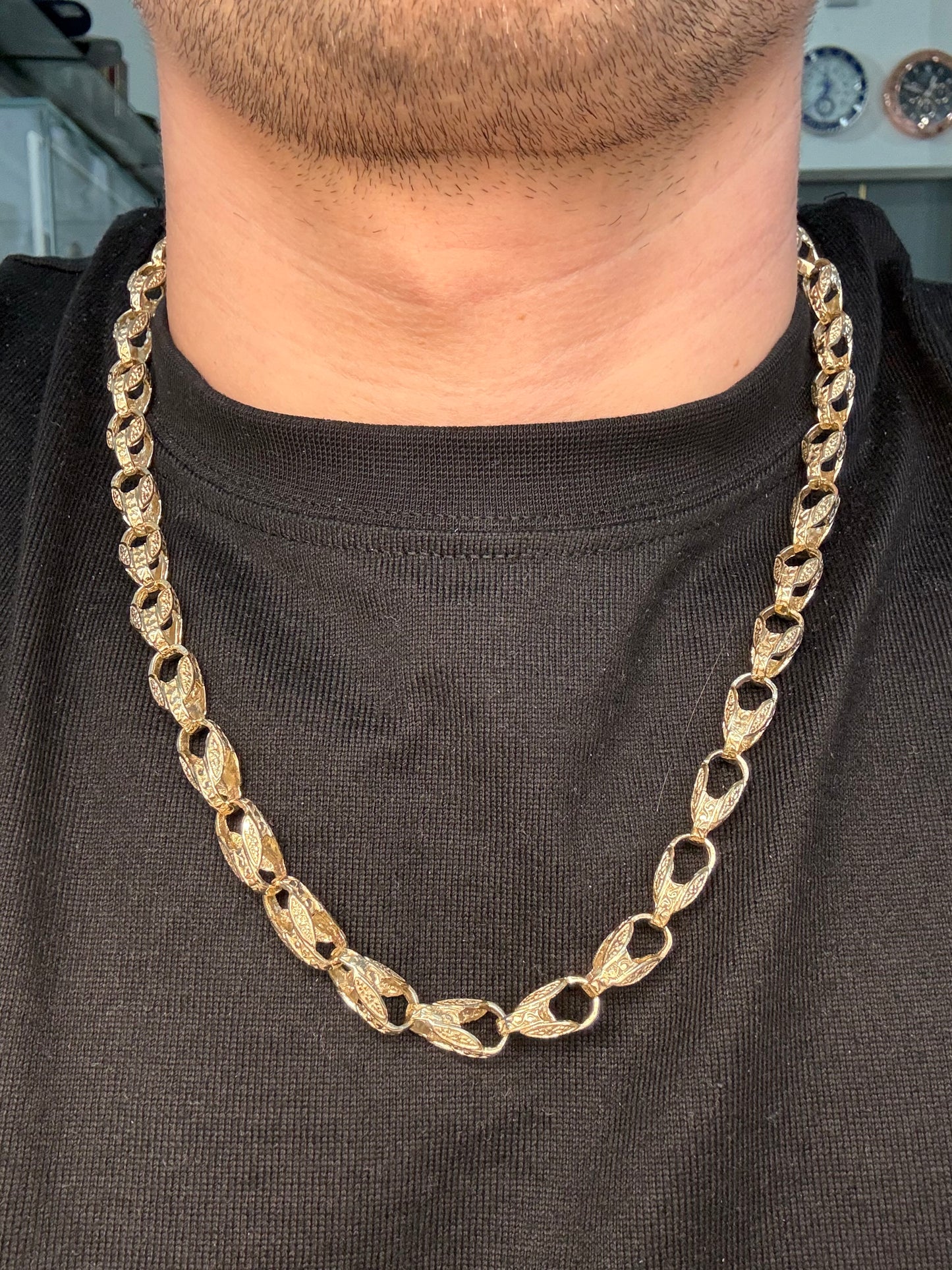 9ct Gold Tulip Chain 24" 8mm 58.1g