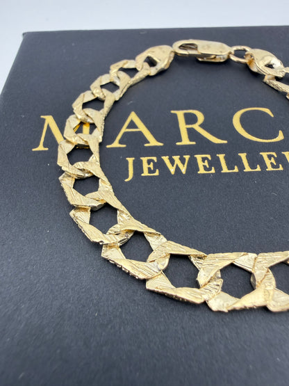 9ct Gold Chaps Bracelet 7.25" 8mm 9.44g