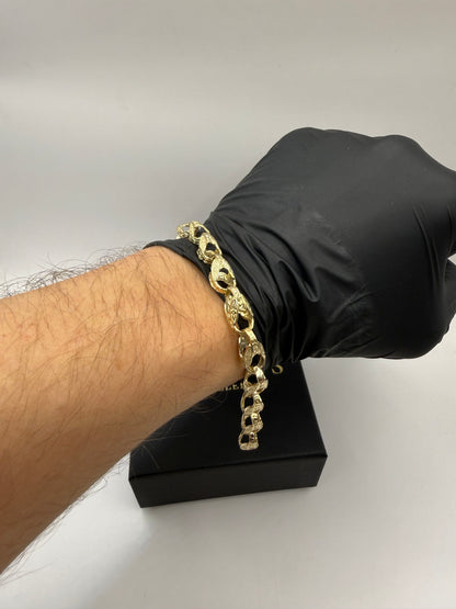 9ct Gold Tulip Bracelet 8.2" 8mm 19g