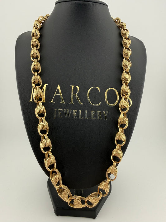 9ct Gold Tulip Chain 24.5" 10mm 81.5g