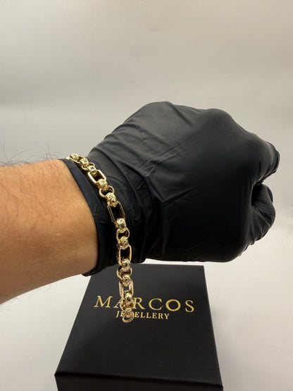 9ct Gold Gypsy Bracelet 7" 8mm 17.05g