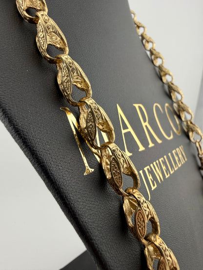 9ct Gold Tulip Chain 26.5” 8mm 65.4g