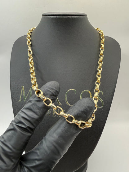 9ct Gold Oval Belcher Chain 20" 6mm 27g