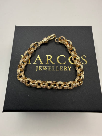 9ct Gold Belcher Bracelet 8" 8.5mm 20.95g