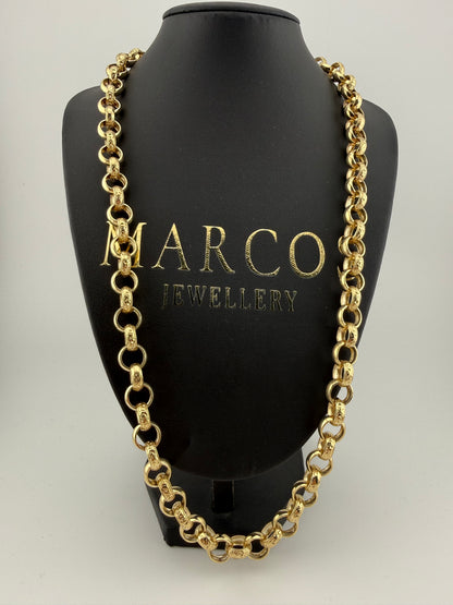 9ct Gold Belcher Chain 26.25" 11mm 82.42g