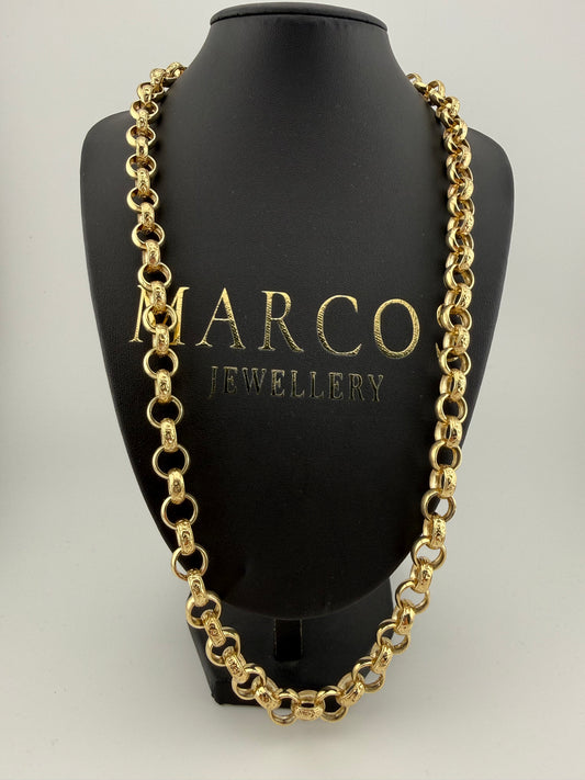 9ct Gold Belcher Chain 26.25" 11mm 82.42g