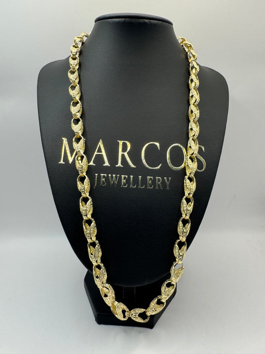 9ct Gold Tulip Chain 25” 8mm 56.31g