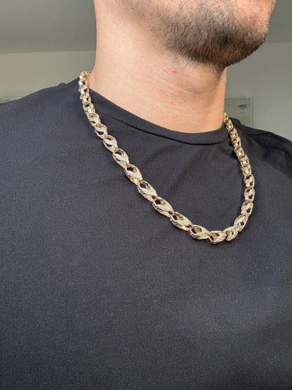 9ct Gold Tulip Chain 24.5" 8mm 58.65g