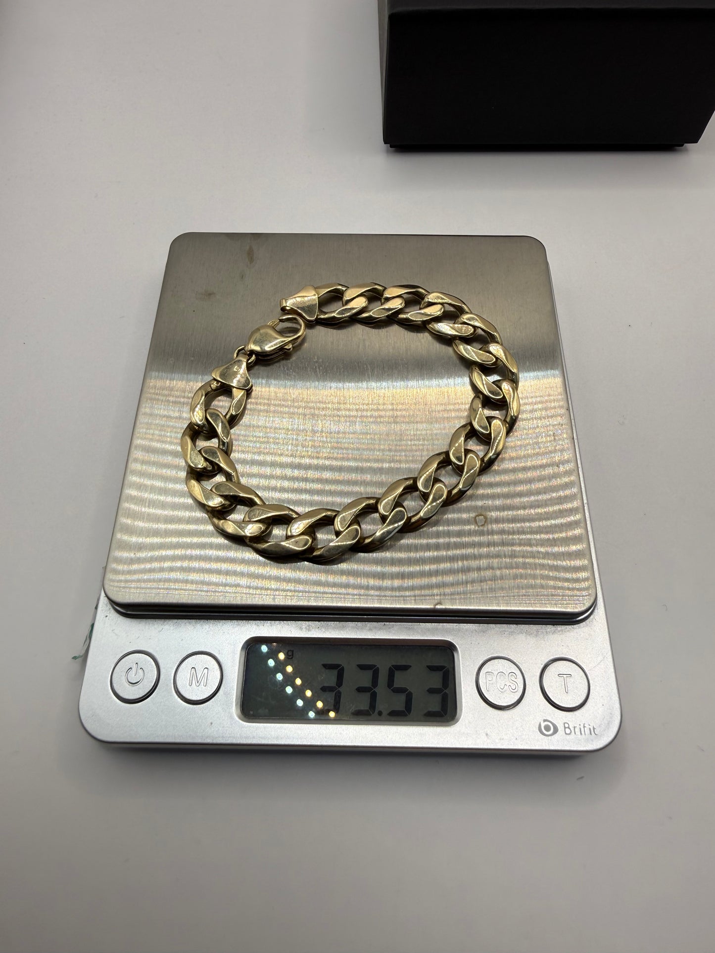 9ct Gold Curb Bracelet 8.1" 11mm 33.53g