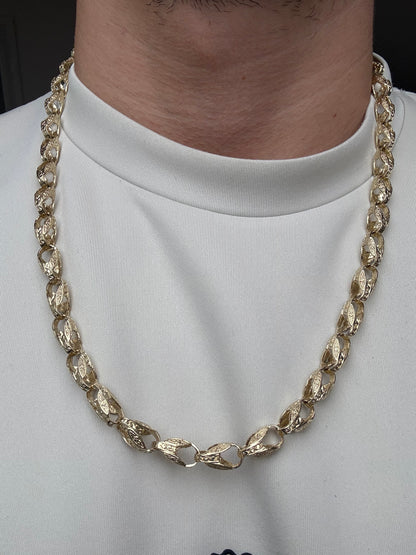 9ct Gold Tulip Chain 25.75" 8mm 59.46g