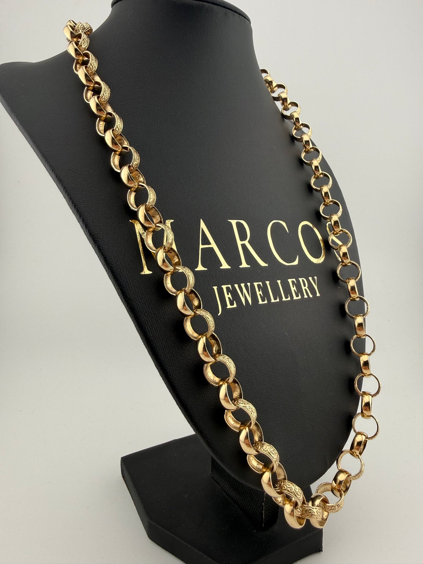 9ct Gold Belcher Chain 24.4" 10mm 53.3g