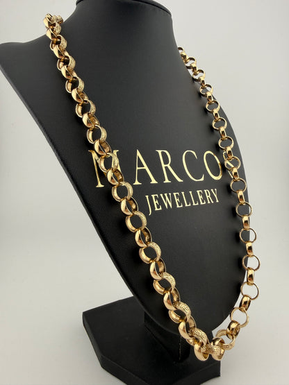 9ct Gold Belcher Chain 24.4" 10mm 53.3g
