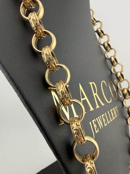9ct Gold Belcher Chain 26.5" 14mm 81g