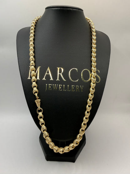 9ct Gold Acorn Chain 24.25" 8mm 62.82g