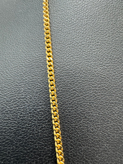 9ct Gold Micro Curb Chain 22" 2mm 7g