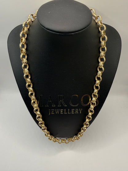 9ct Gold Belcher Chain 24.6" 10mm 73.75g