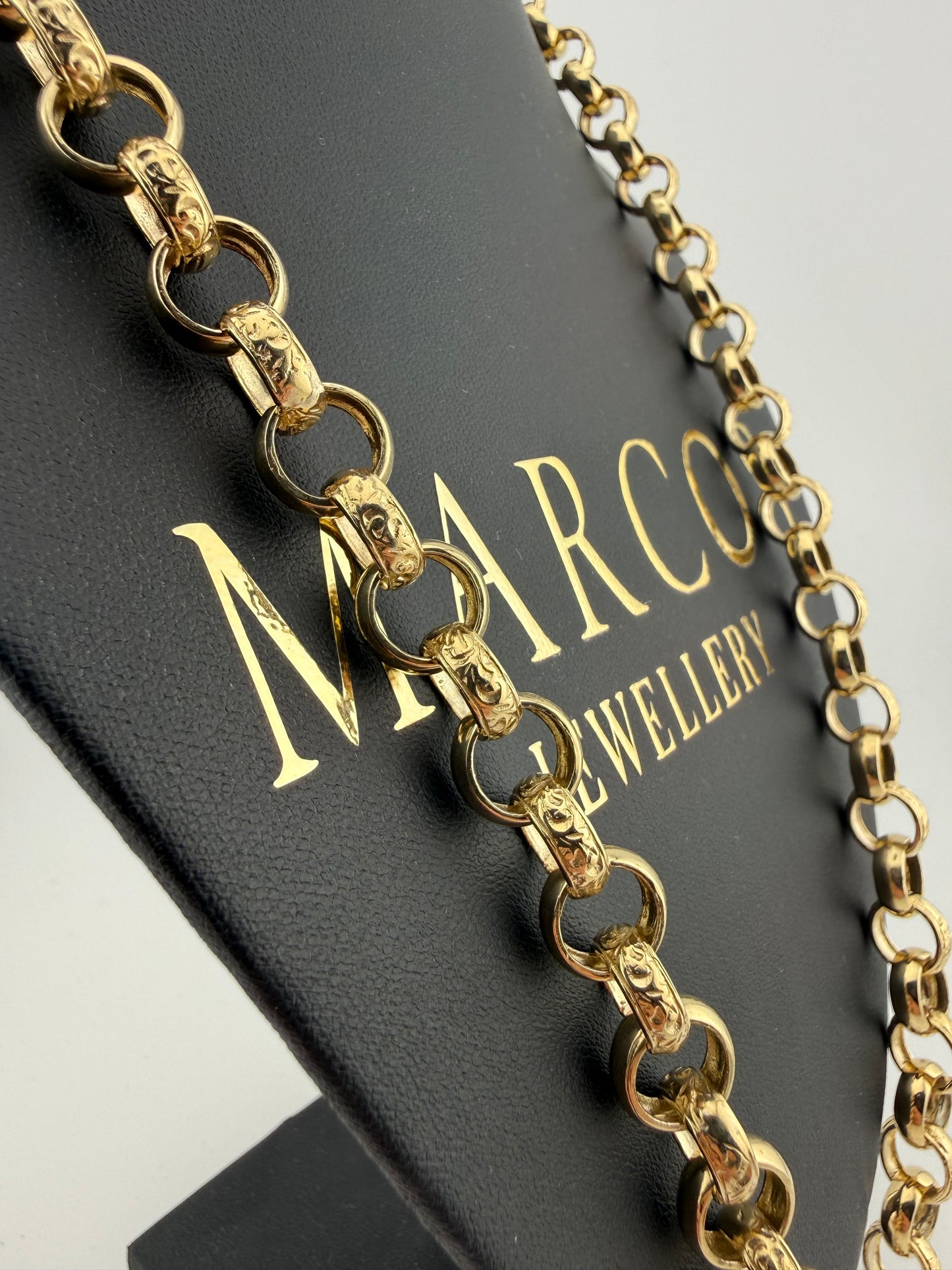9ct Gold Belcher Chain 26.25" 11mm 82.42g
