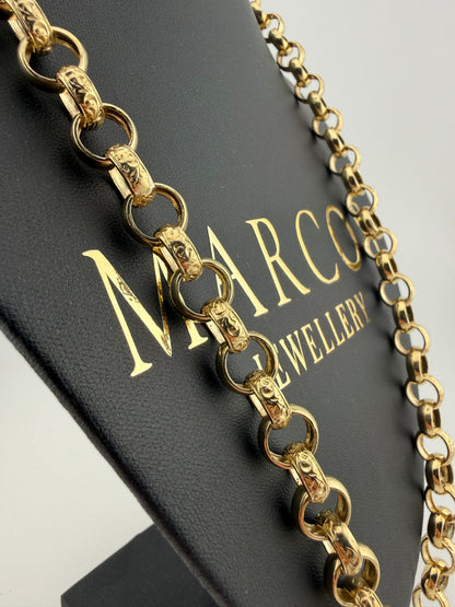 9ct Gold Belcher Chain 26.25" 11mm 82.42g