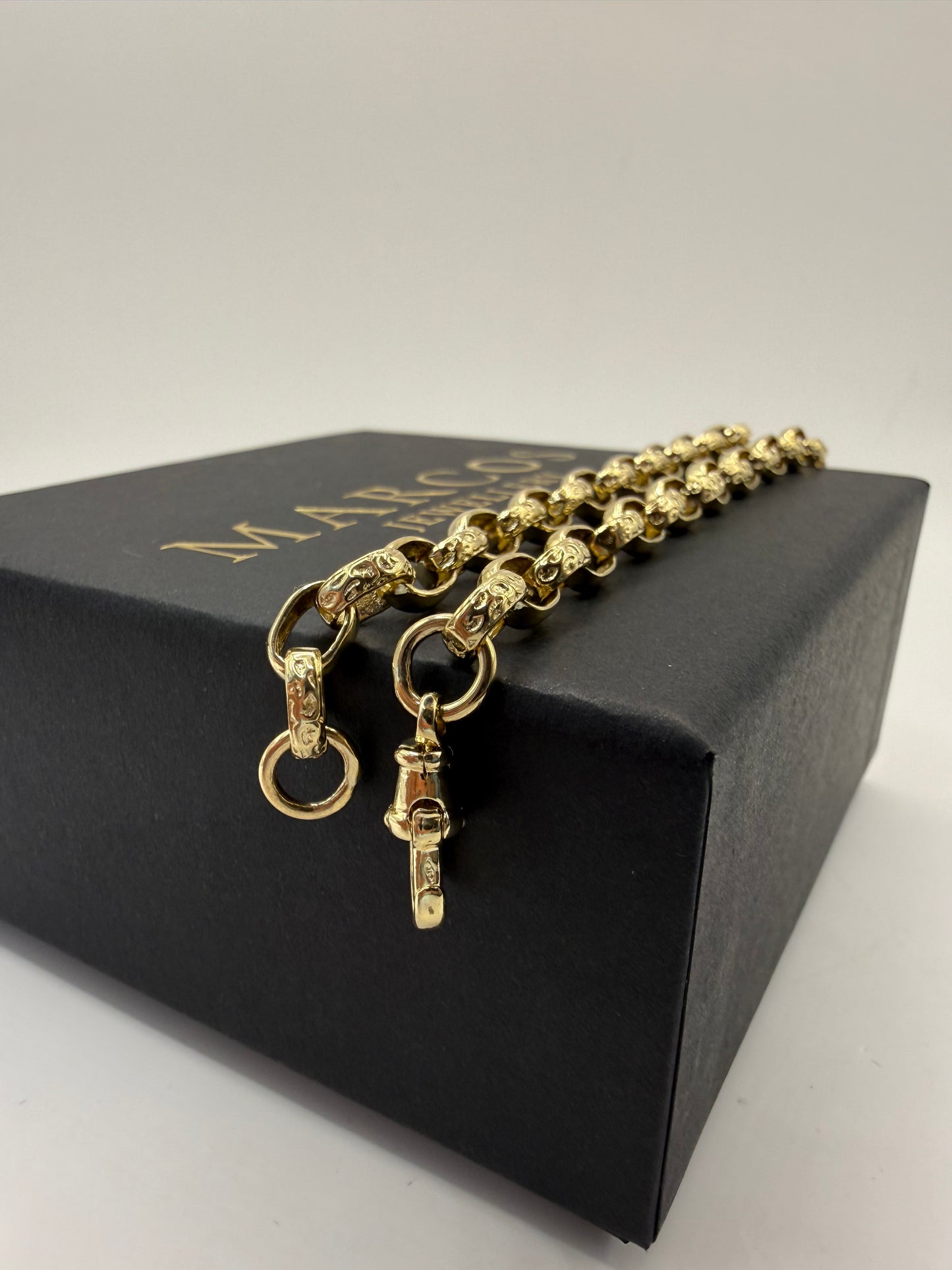 9ct Gold Baby Belcher Bracelet 5.4” 6mm 7.1g