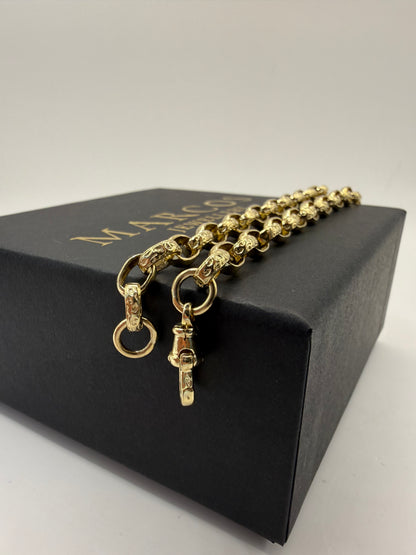 9ct Gold Baby Belcher Bracelet 5.4” 6mm 7.1g