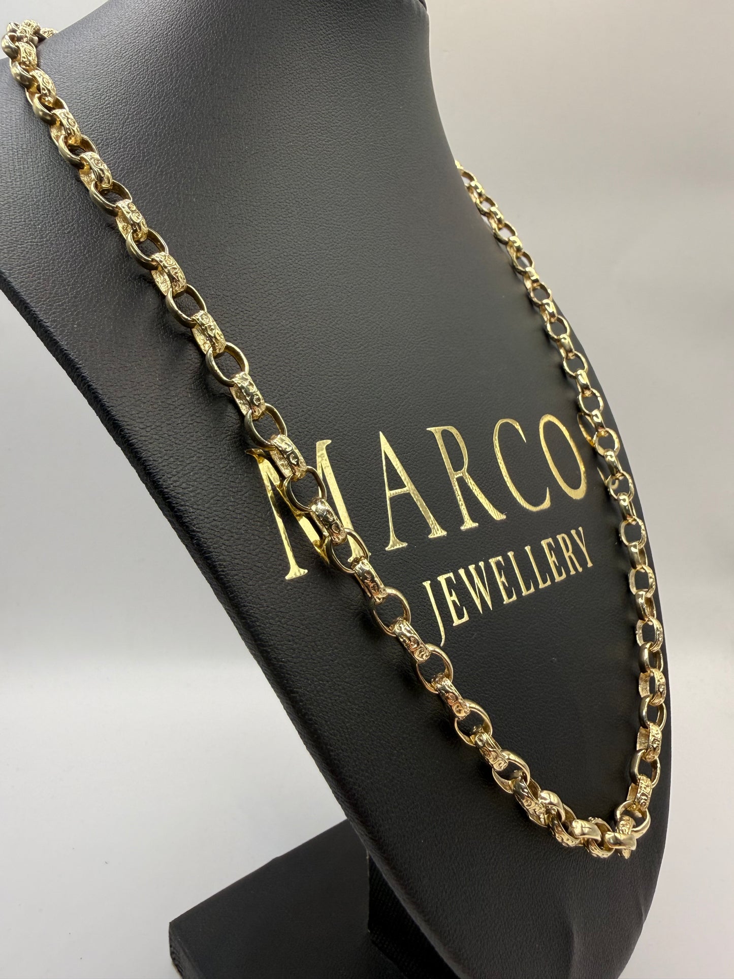 9ct Gold Belcher Chain 22.5" 6mm 30.6g