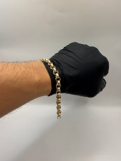 9ct Gold Belcher Bracelet 8" 8.5mm 20.95g