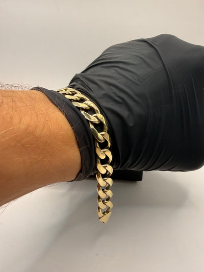 9ct Gold Curb Bracelet 8.1" 11mm 33.53g