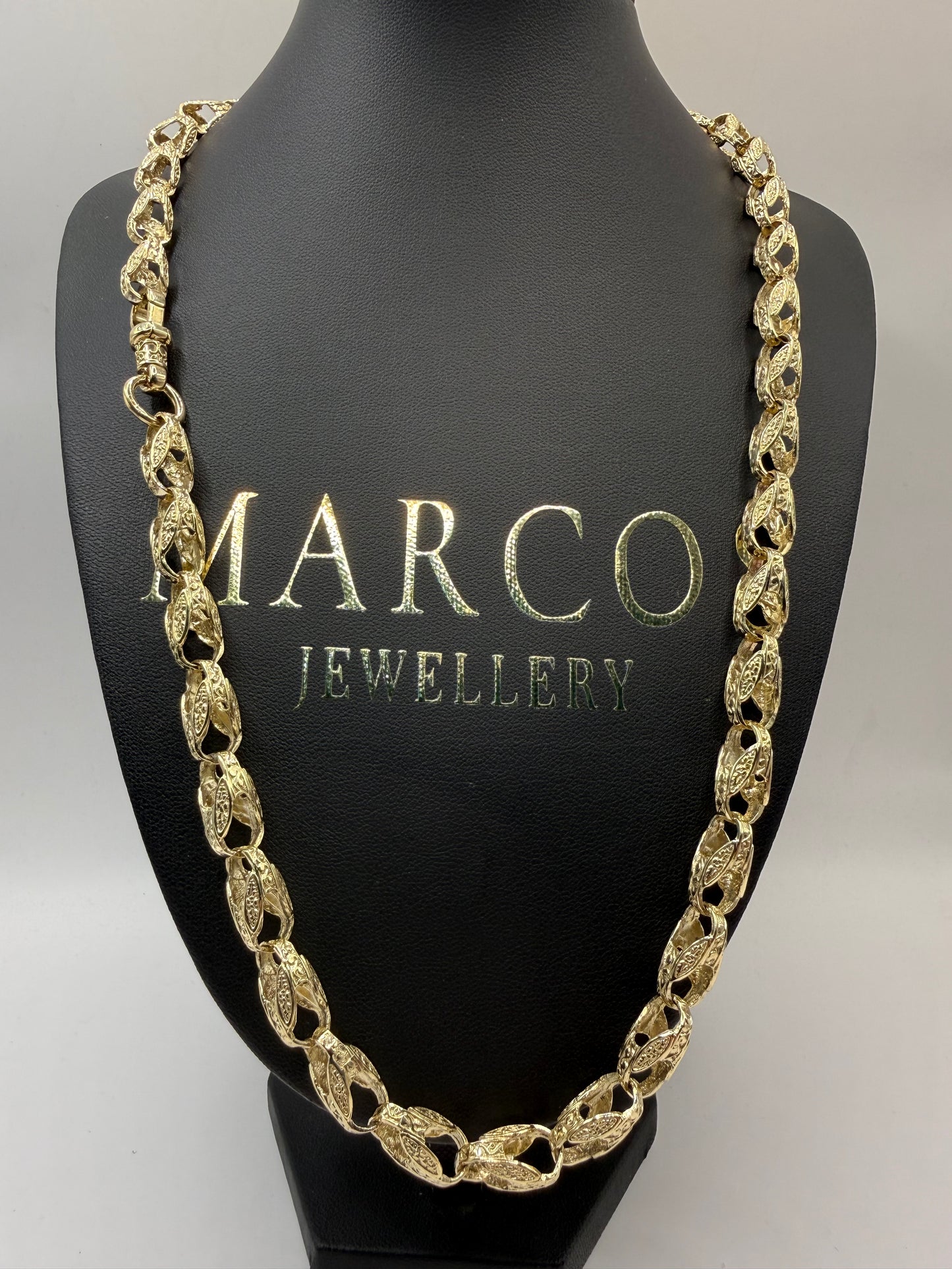 9ct Gold Tulip Chain 24" 8mm 58.1g