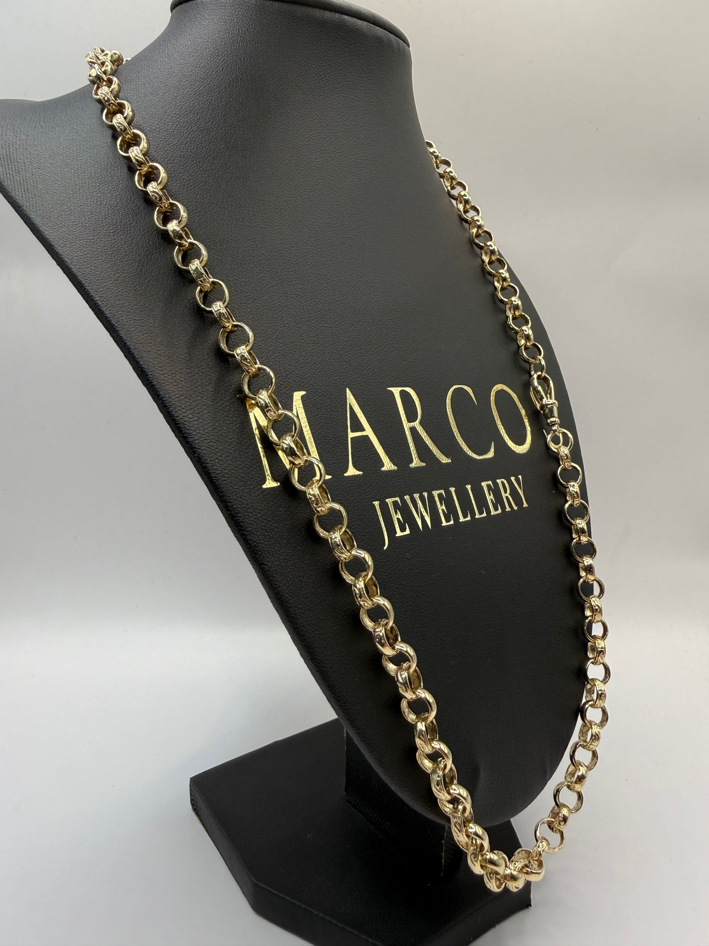 9ct Gold Belcher Chain 24.5" 7mm 42.4g