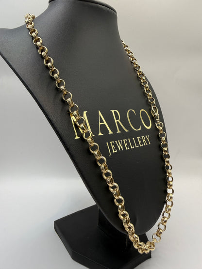 9ct Gold Belcher Chain 24.5" 7mm 42.4g