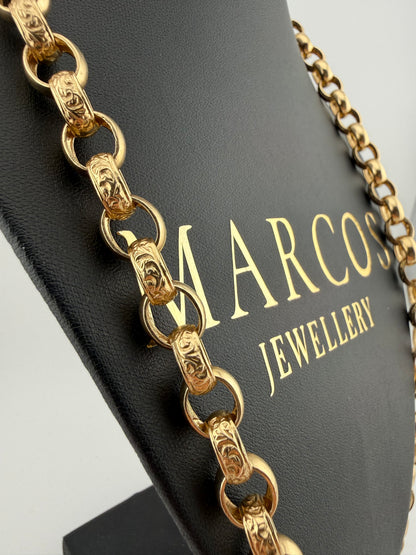 9ct Gold Belcher Chain 27” 10.5mm 80.2g