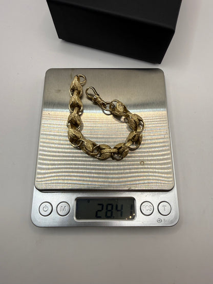 9ct Gold Tulip Bracelet 7.85" 11mm 28.44g