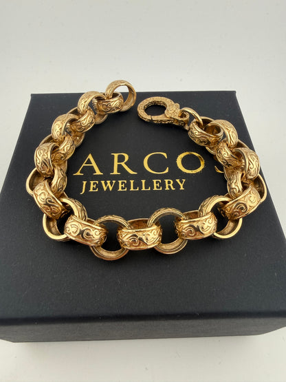 9ct Gold Belcher Bracelet 9" 14.5mm 45.1g