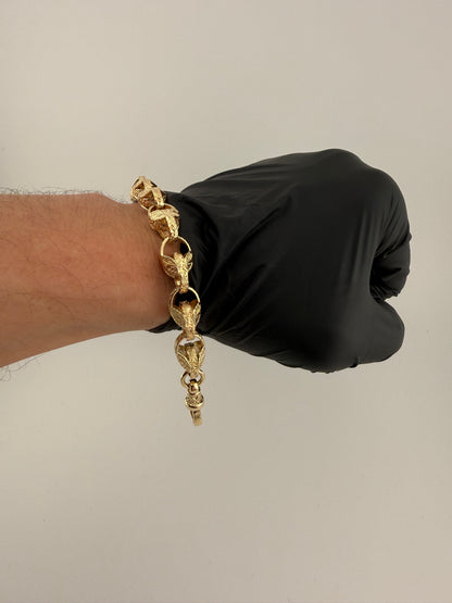 9ct Gold Tulip Bracelet 7.9" 11MM 35.35G