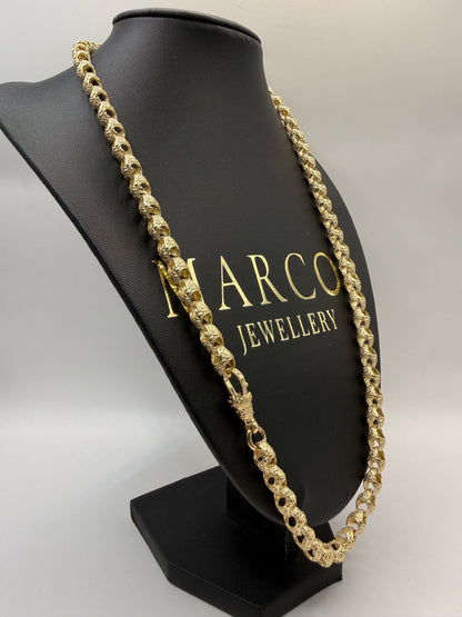 9ct Gold Acorn Chain 24.25" 8mm 62.82g