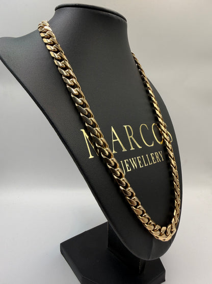 9ct Gold Curb Chain 22" 10mm 124.49g