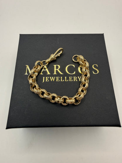9ct Gold Belcher Bracelet 6.5" 8.5mm 16.4g