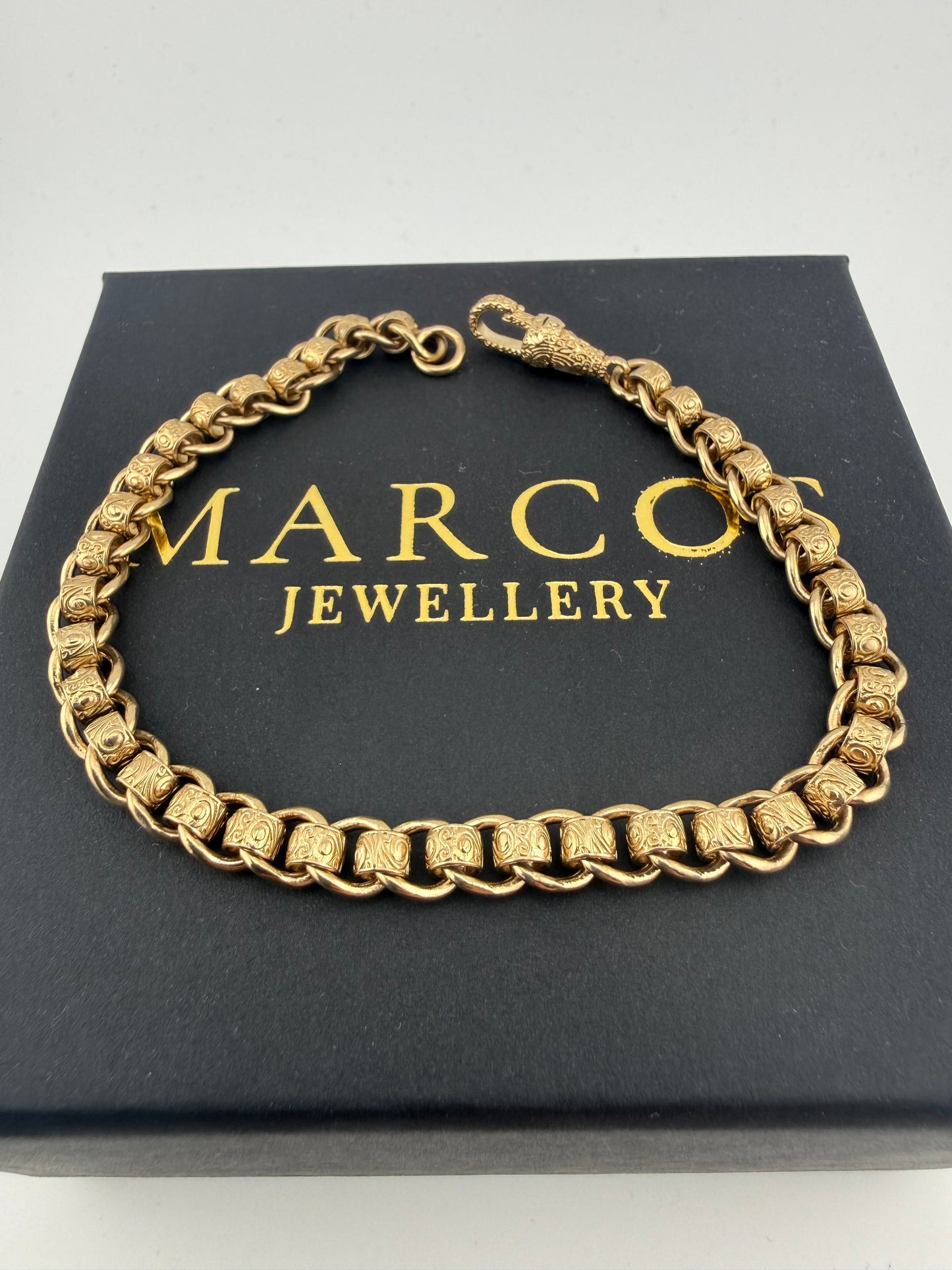 9ct Gold Roller Ball Bracelet 8.75" 7mm 20.7g